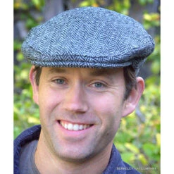 Harris Tweed Ivy Cap, Grey Herringbone