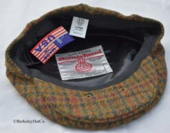 Alternative view of Harris Tweed Ivy Flat Cap, Olive Houndstooth