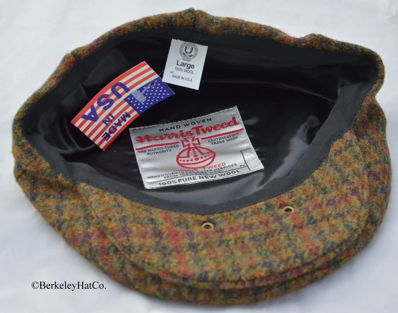 Harris Tweed Ivy Flat Cap, Olive Houndstooth 2 Harris Tweed Ivy Flat Cap, Olive Houndstooth - Image 2