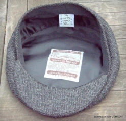 Alternative view of Irish Newsboy Cap Dark Grey Herringbone